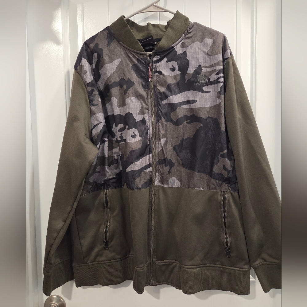 The North Face Men's Olive and Gray Bomber Jacket